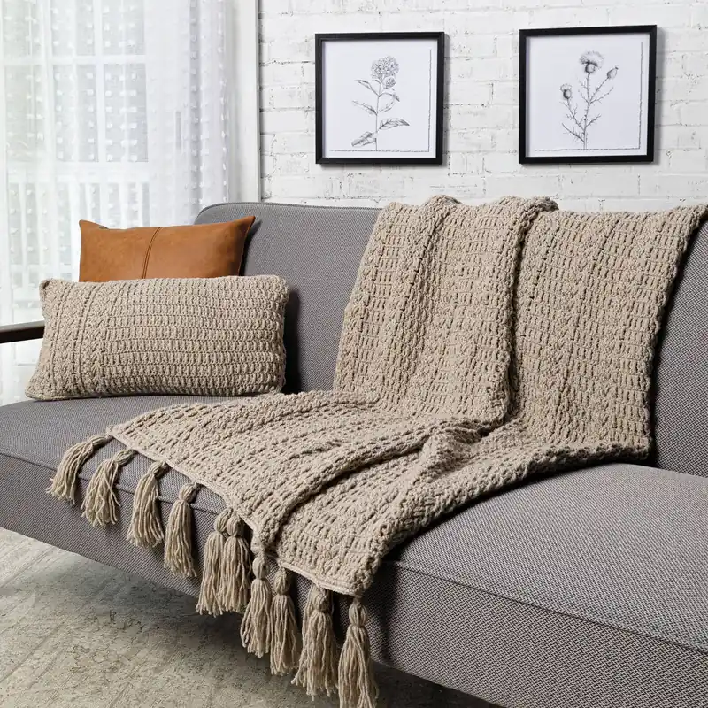 Low Price Legacy Afghan & Pillow Crochet Pattern - Digital Download
