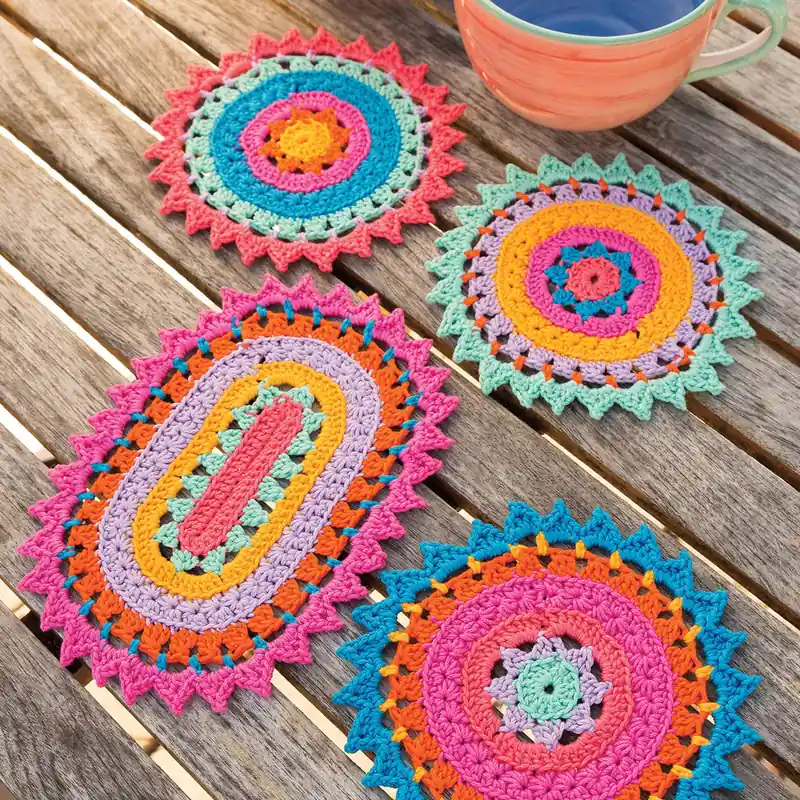 Buy Online ANNIE'S SIGNATURE DESIGNS: Color Burst Coasters Crochet Pattern - Digital Download