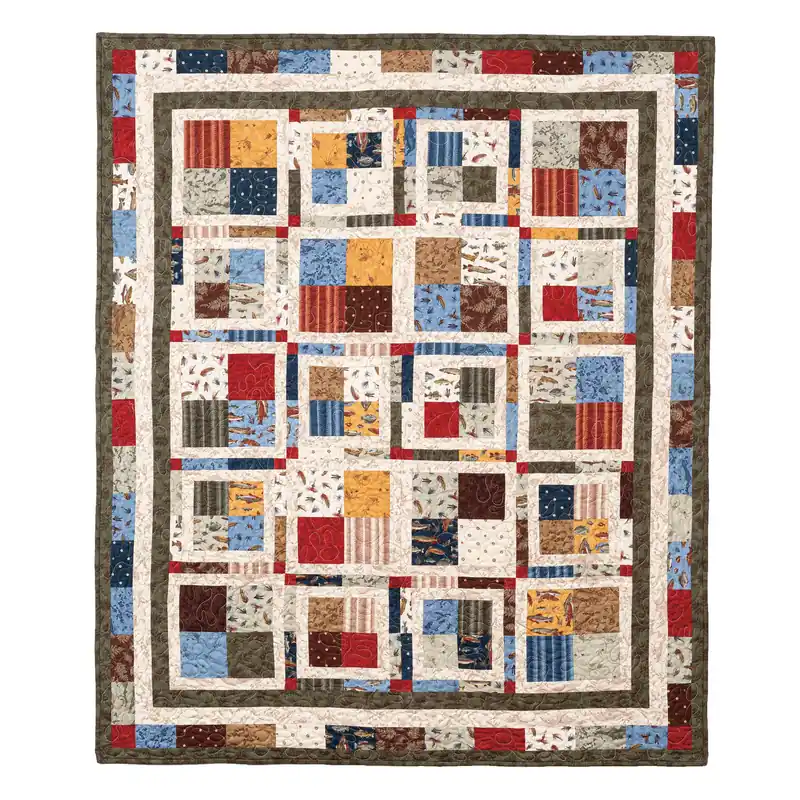 Fish Tales Throw Blanket Quilt Pattern - Digital Download Sale