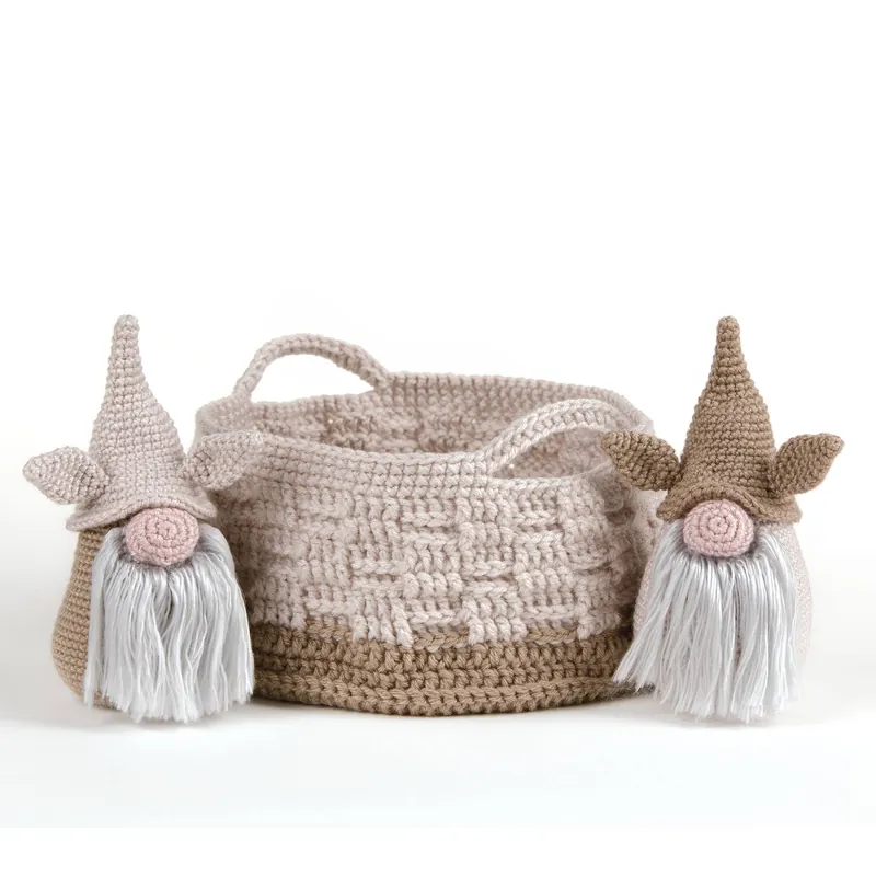 ANNIE'S SIGNATURE DESIGNS: Rustic Basket & Troll Gnomes Crochet Pattern - Digital Download Weekend Sale