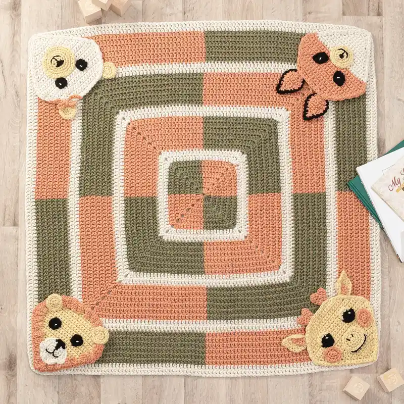 ANNIE'S SIGNATURE DESIGNS: Animal Play Baby Blanket Crochet Pattern - Digital Download Best Seller