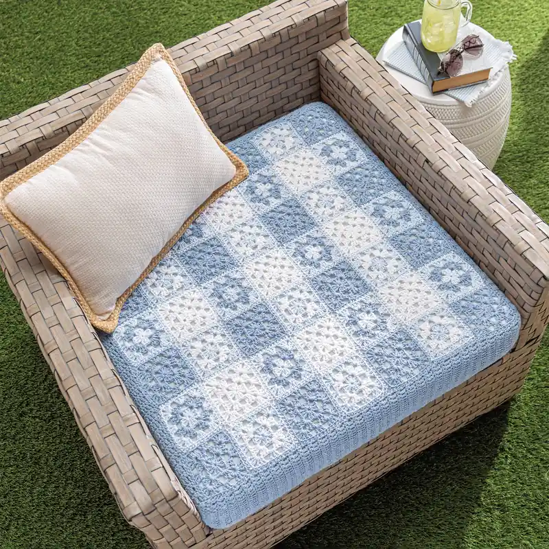Gingham Picnic Cushion Crochet Pattern - Digital Download Top Rated