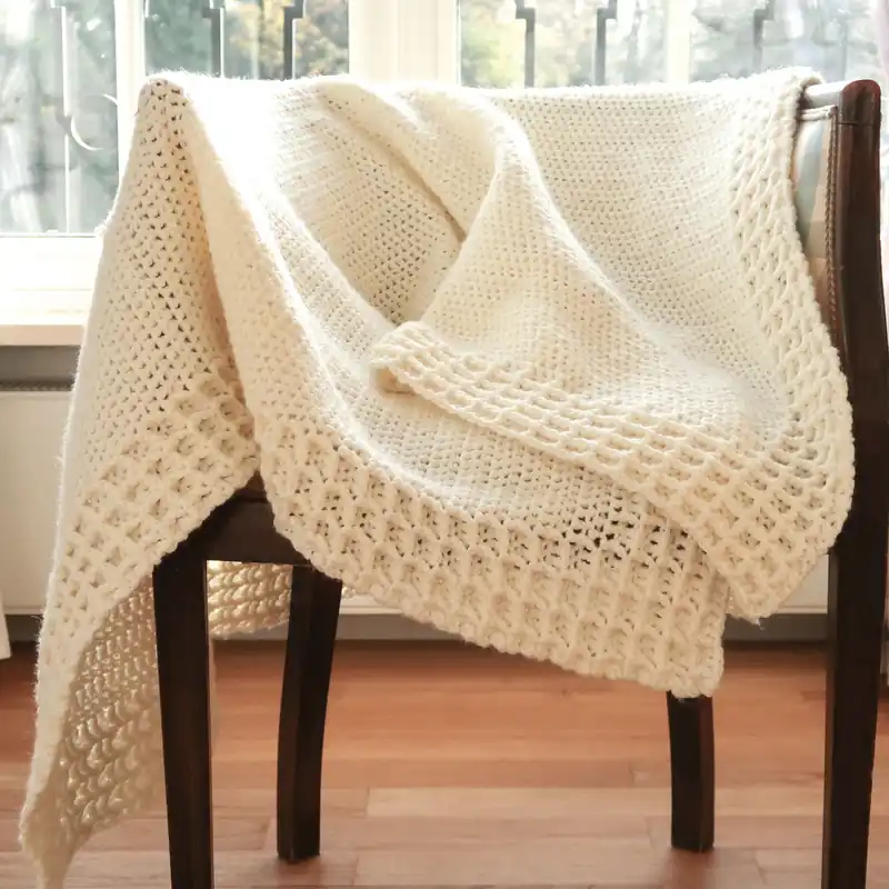 Reduced Price Esme Waffle Blanket Crochet Pattern - Digital Download