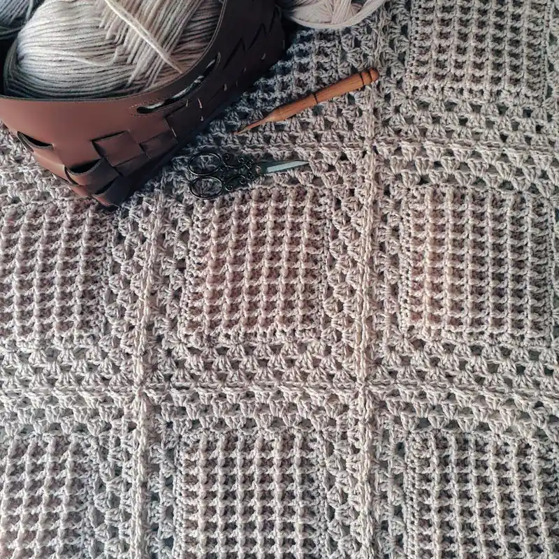 Clearance Waffle Granny Afghan Crochet Pattern - Digital Download