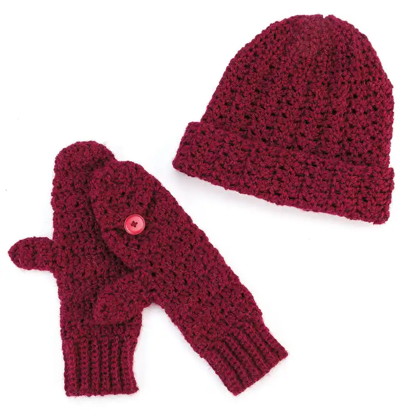 Get Yours Walk in the Woods Hat & Mittens Set Crochet Pattern - Digital Download