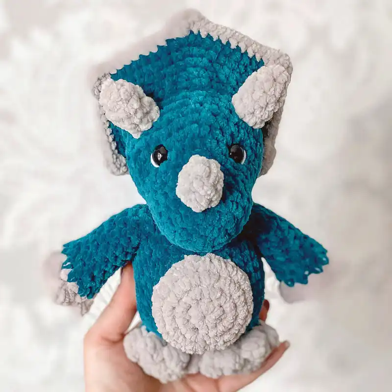Reduced Price Tia Triceratops Amigurumi Crochet Pattern - Digital Download
