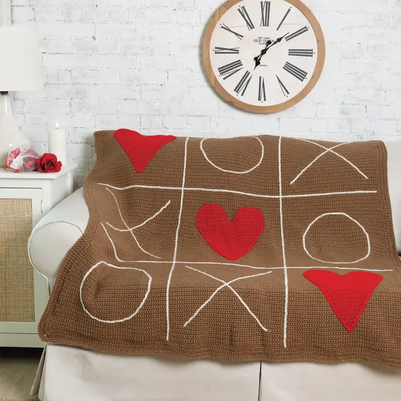 Tic Tac Love Blanket Crochet Pattern - Digital Download Today Only