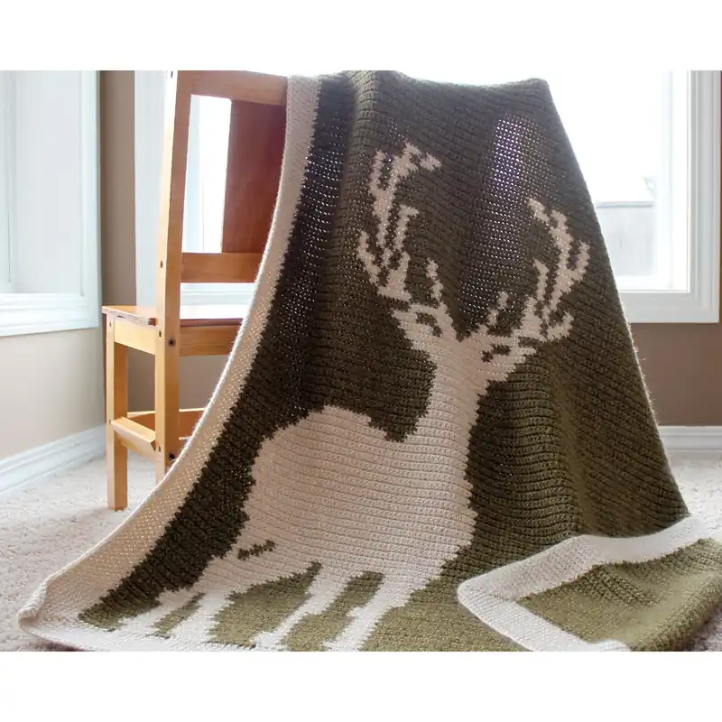 Deer Silhouette Baby Blanket Crochet Pattern - Digital Download Latest