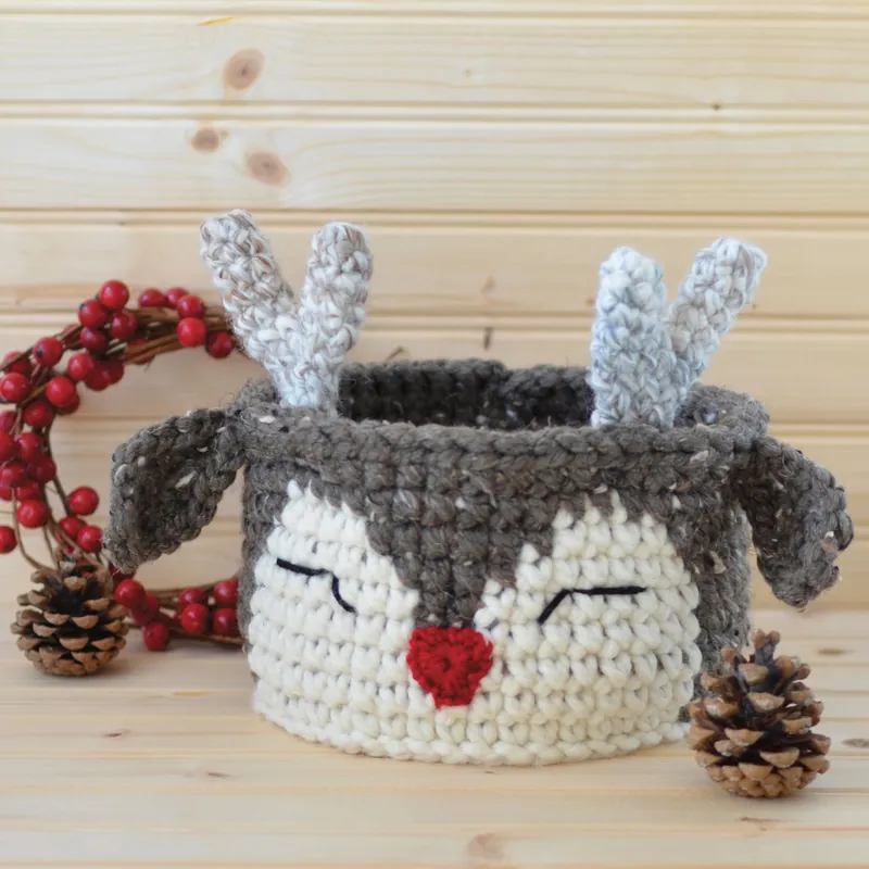 Reindeer Basket Crochet Pattern - Digital Download Factory Price