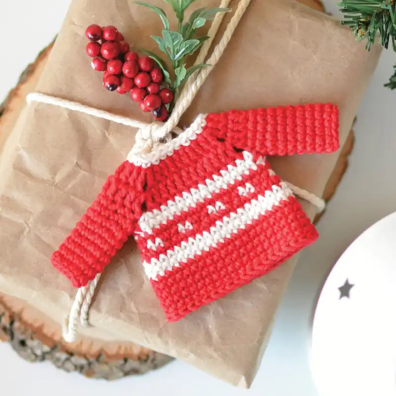 Mini Sweater Ornament Crochet Pattern - Digital Download Reduced Price