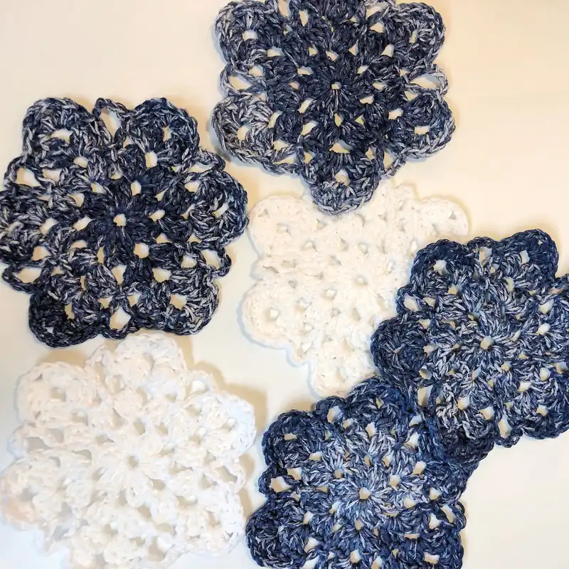 Simple Snowflake Coaster Crochet Pattern - Digital Download Luxury