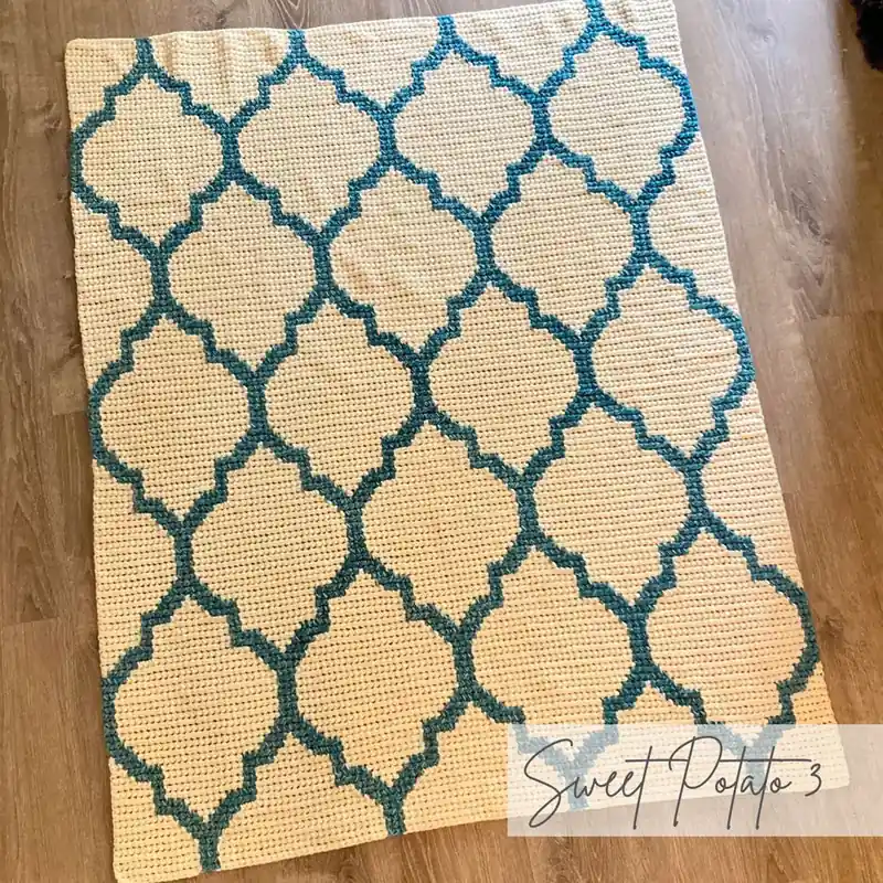 Arabesque Geometric Throw Blanket Crochet Pattern - Digital Download New Release