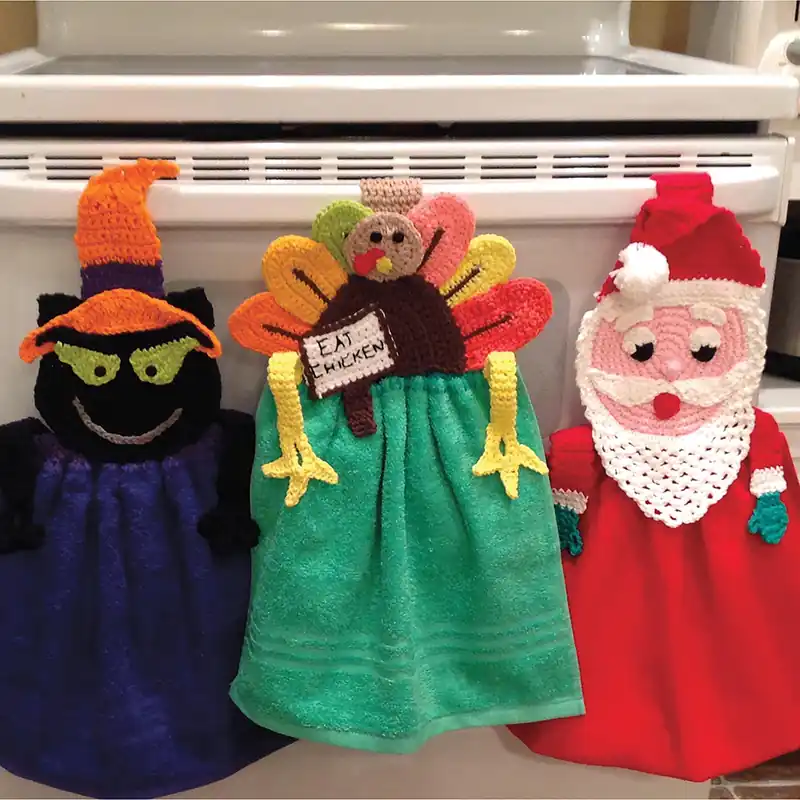 Cheap Holiday Trilogy Towel Toppers Crochet Pattern - Digital Download