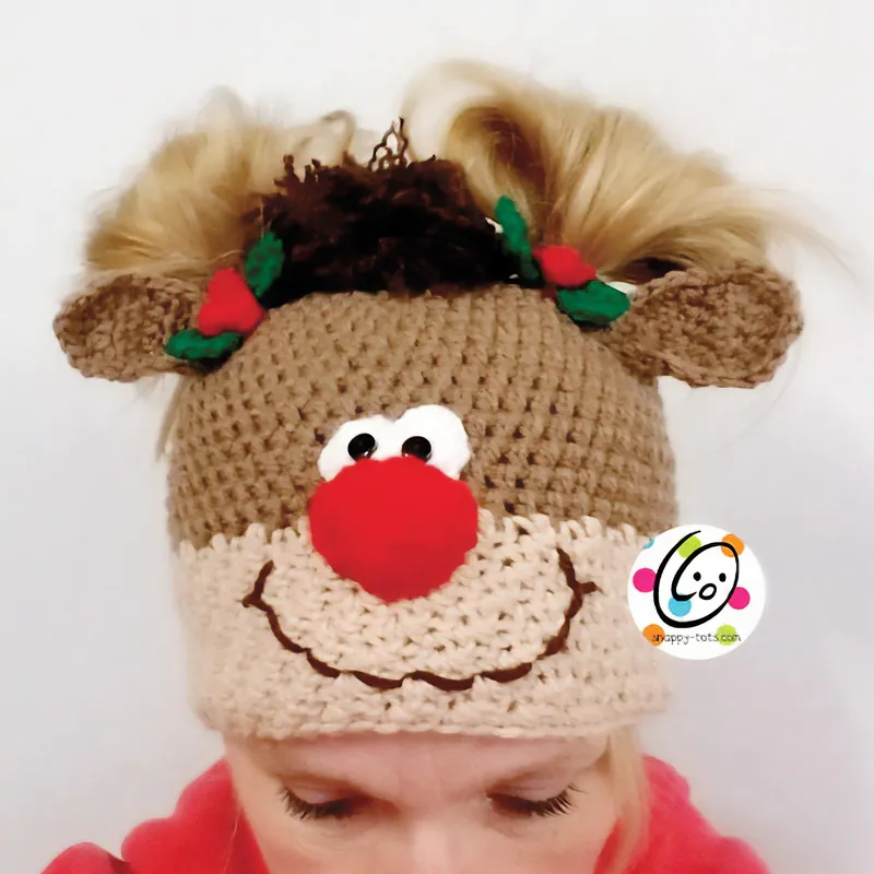 Holiday Pigtail Pals Beanie Crochet Pattern - Digital Download Time-Limited