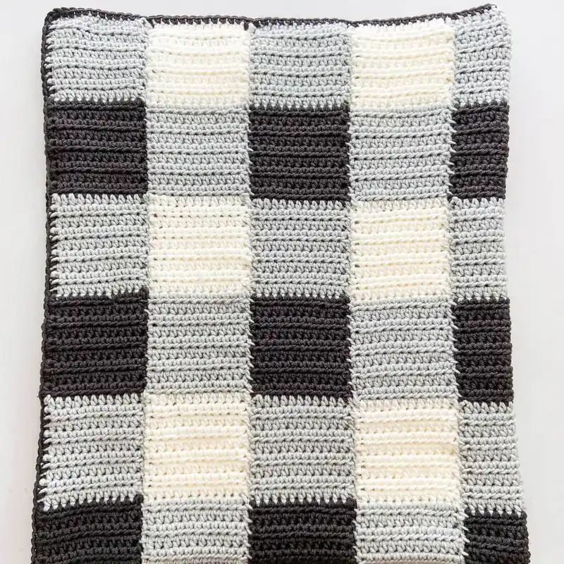 Original Cheaters Gingham Throw Blanket Crochet Pattern - Digital Download