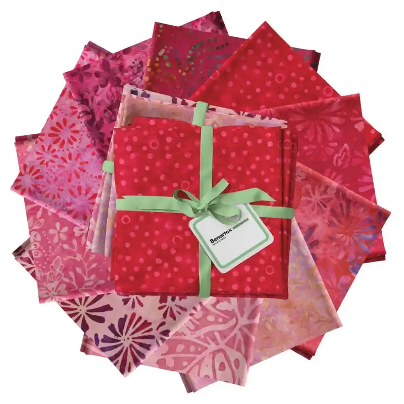Time-Limited Bali Blenders Red/Pink 18" x 21" Fabric Fat Quarter Pack 10 Count