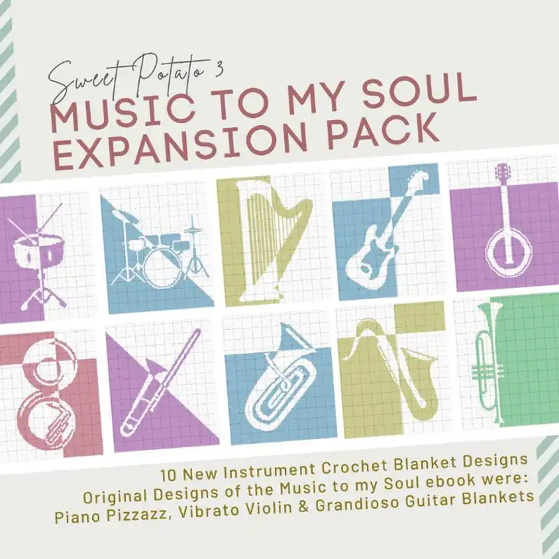 Music to My Soul Expansion Pack Instrument Blanket Crochet Pattern Book - Digital Download Worldwide Shipping
