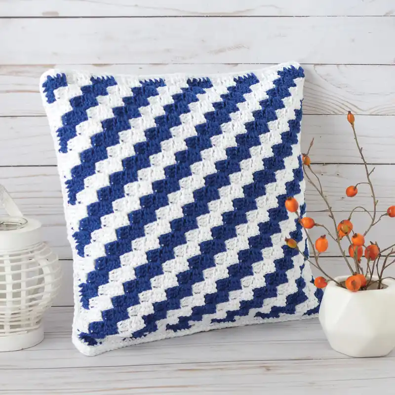 Modern Nautical Cushion Cover Crochet Pattern - Digital Download
