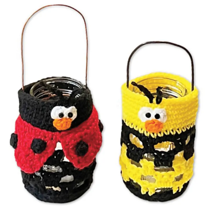 Secure Checkout Bee Happy Bug Luminary Crochet Pattern - Digital Download