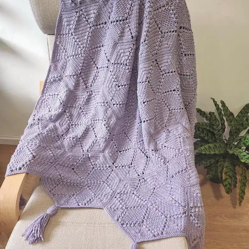 Diamonds Throw Blanket Crochet Pattern - Digital Download Save Now
