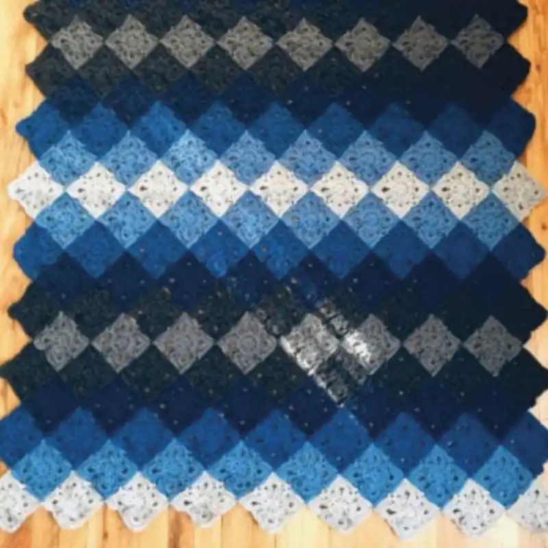Diamonds & Denim Throw Blanket Crochet Pattern - Digital Download Special Discount