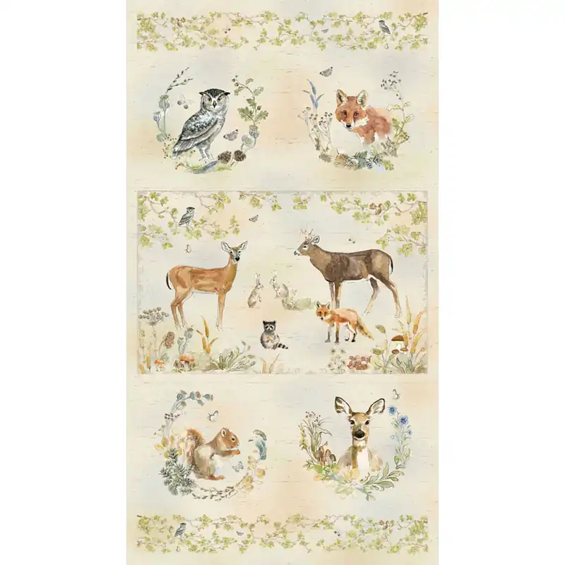 Seasonal Sale Wildwood Digital Fabric Panel 24" x 44"
