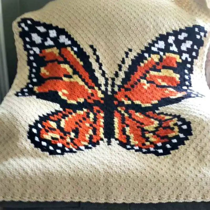 Cheap Corner-to-Corner Butterfly Afghan Crochet Pattern - Digital Download