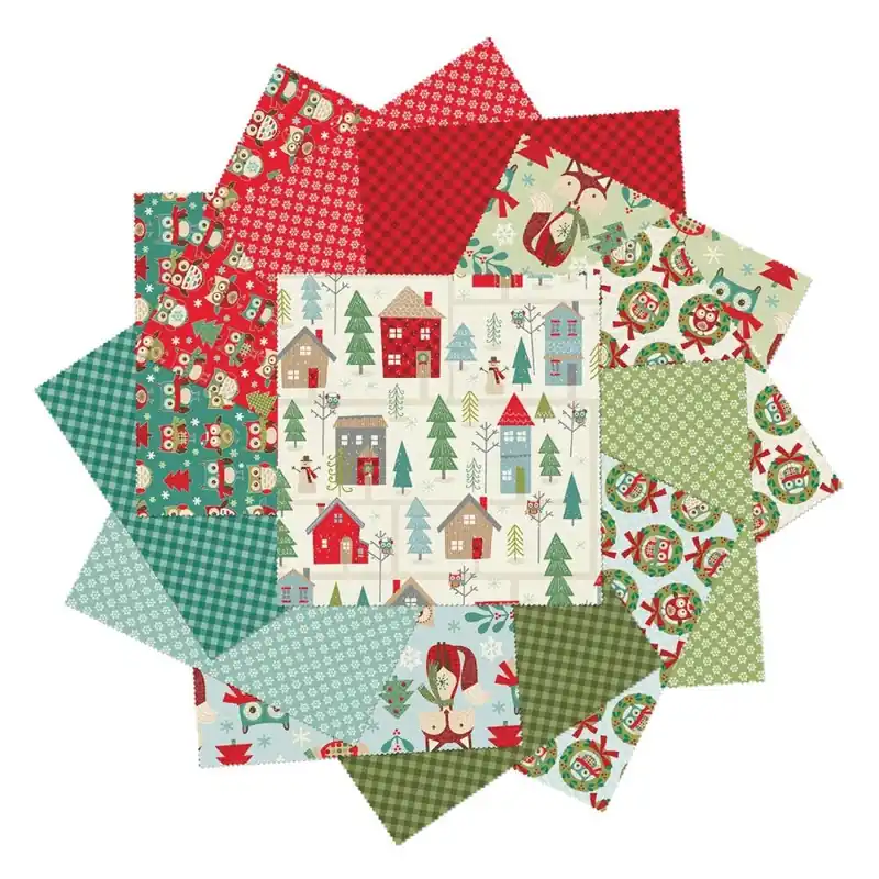 Shop Now Owl be Home for Christmas 10" Square Fabric Pack 42 Count