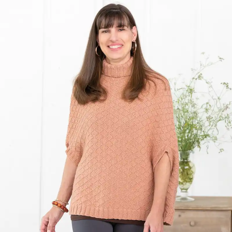 Crafted ANNIE'S SIGNATURE DESIGNS: Glina Diamond Poncho Knit Pattern - Digital Download