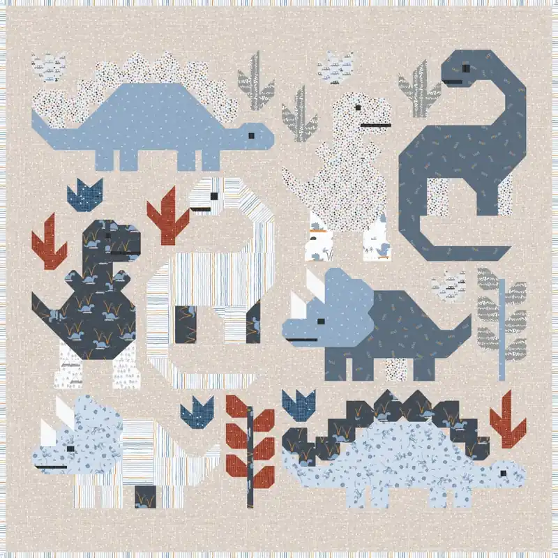 Markdown Dinosaurs Fossil Folks Quilt Kit