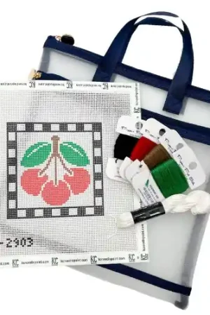 Crafted Cherries Square Needlepoint Kit