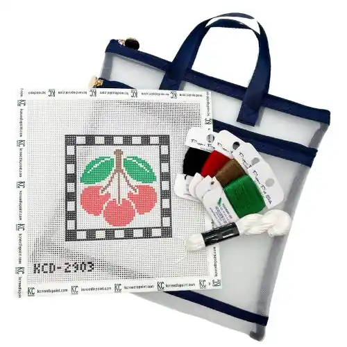 Crafted Cherries Square Needlepoint Kit