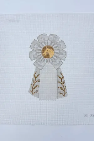 White Rosette Ribbon Canvas Sale