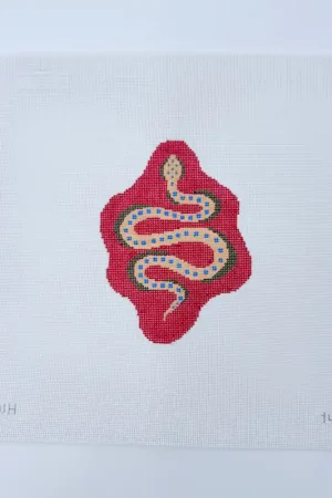 Red Petite Snake Needlepoint Canvas Brand New