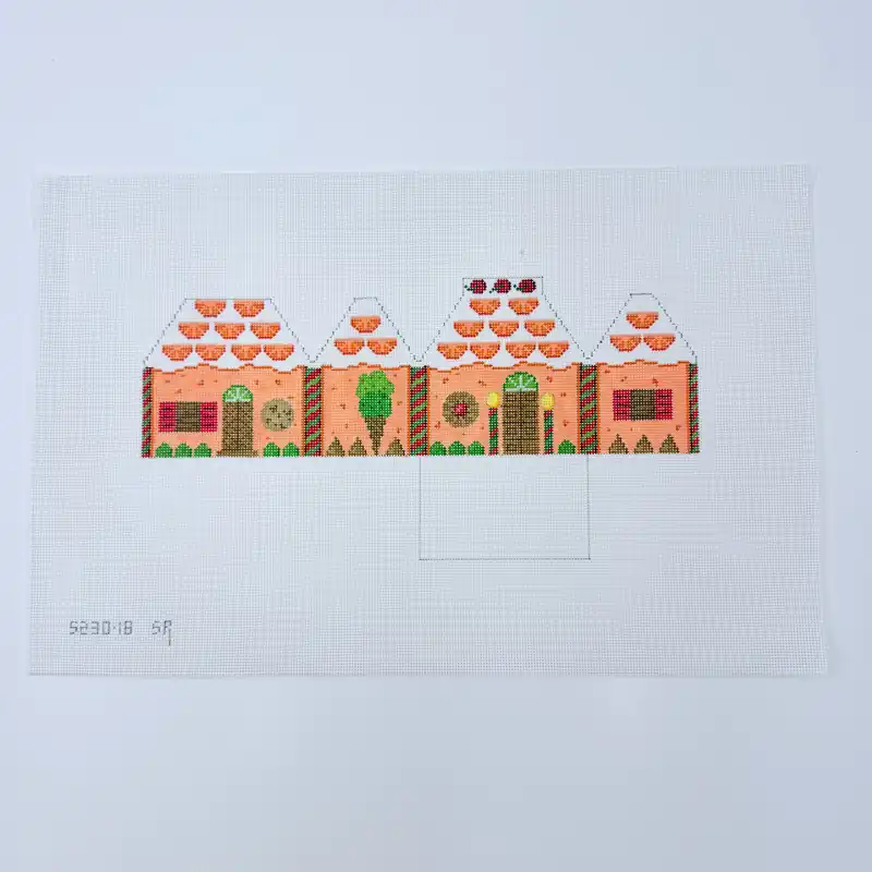 3D Orange and Orange Slice Roof Gingerbread House Canvas Deal