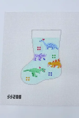 Dinosaur Mini Sock Needlepoint Canvas Authentic