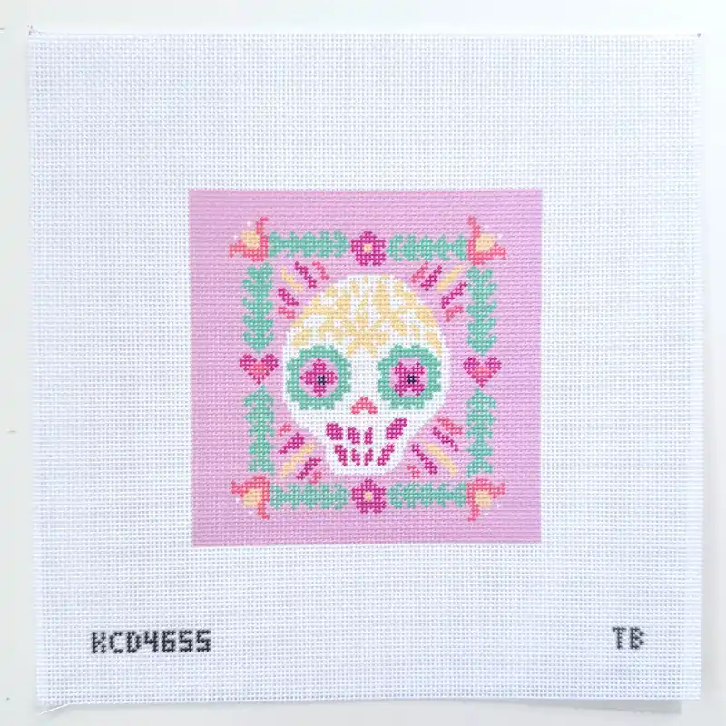 Sugar Skull 2 Needlepoint Canvas Fast Shipping