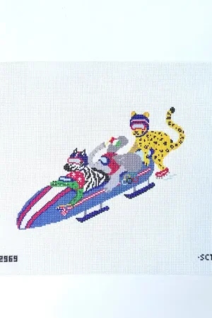 Vita Olympic Bobsled Team Needlepoint Canvas Popular