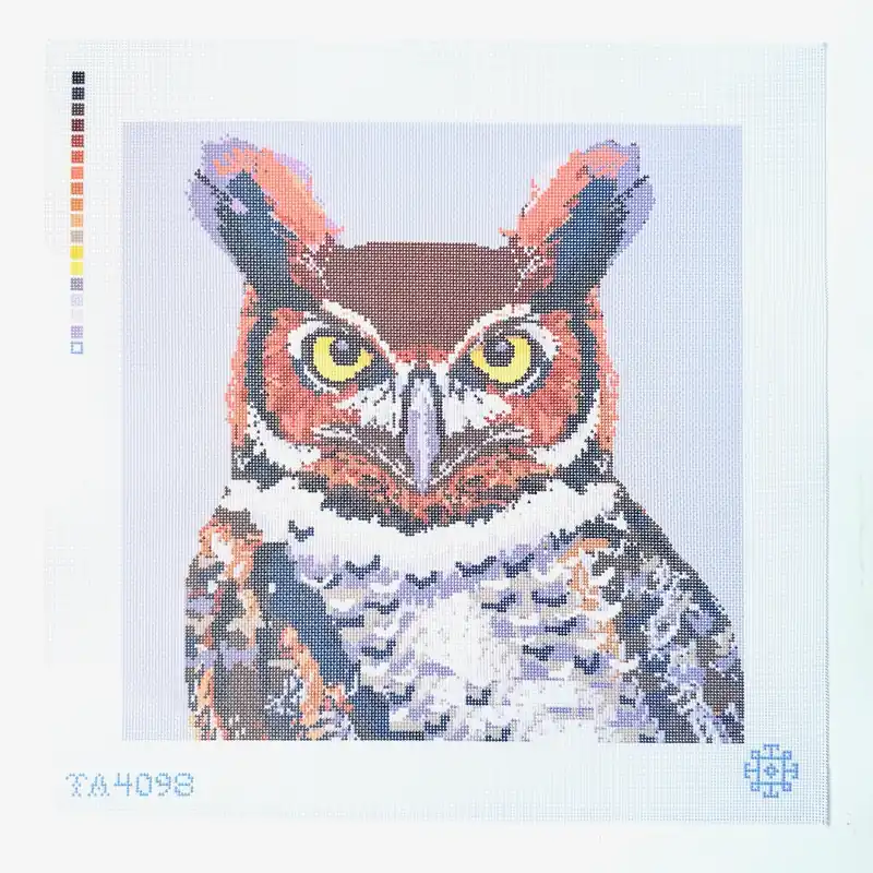 Markdown Horned Owl Needlepoint Canvas