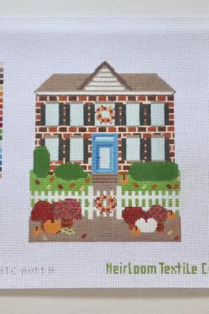 Best Seller Autumn on Main St House Needlepoint Canvas