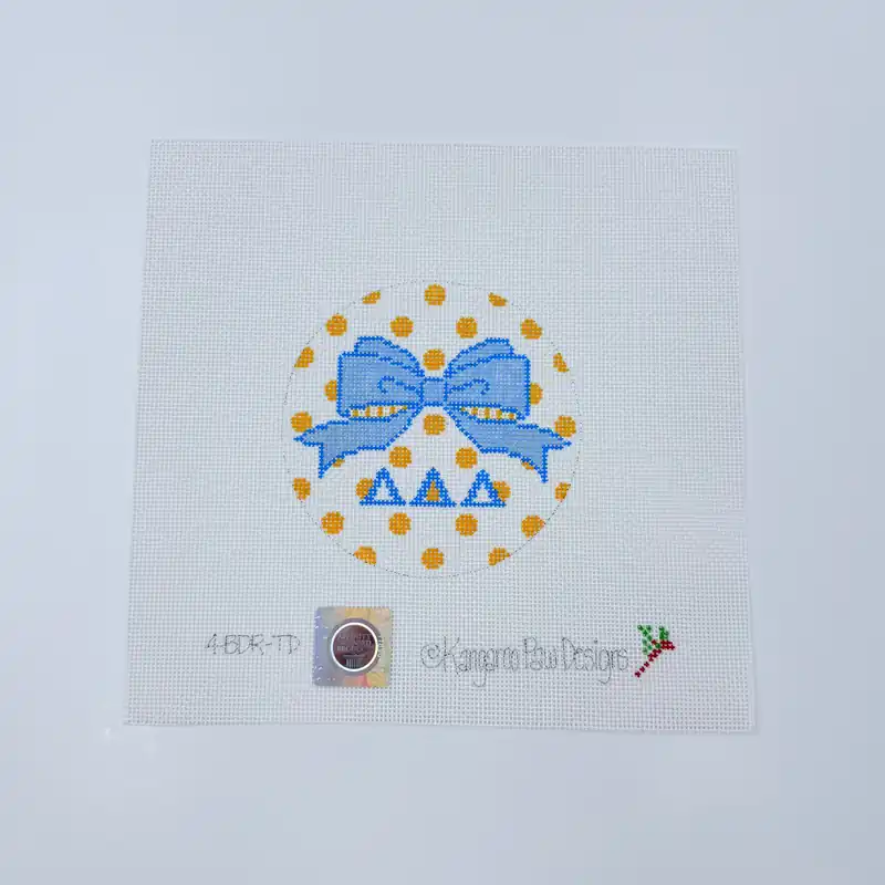 Trusted Brand Delta Delta Delta Bow Round Canvas