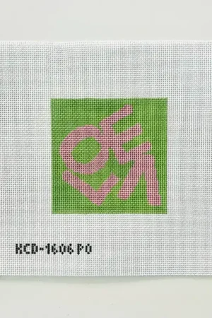 Viral Lovevolve Pink and Green Square Canvas