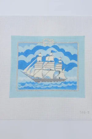 Nantucket Whaler with Rope Border Canvas Clearance