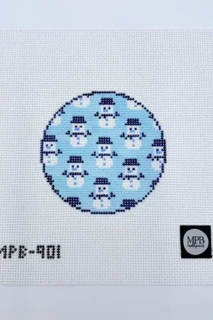 Blue White Snowman Round Canvas Factory Price