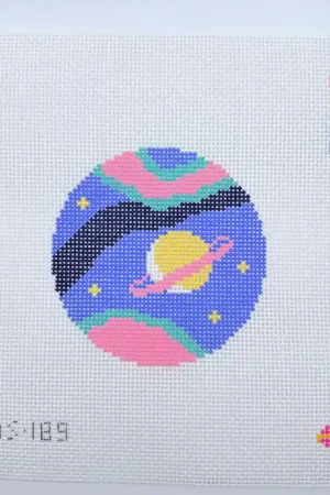 Viral Saturn Round Canvas