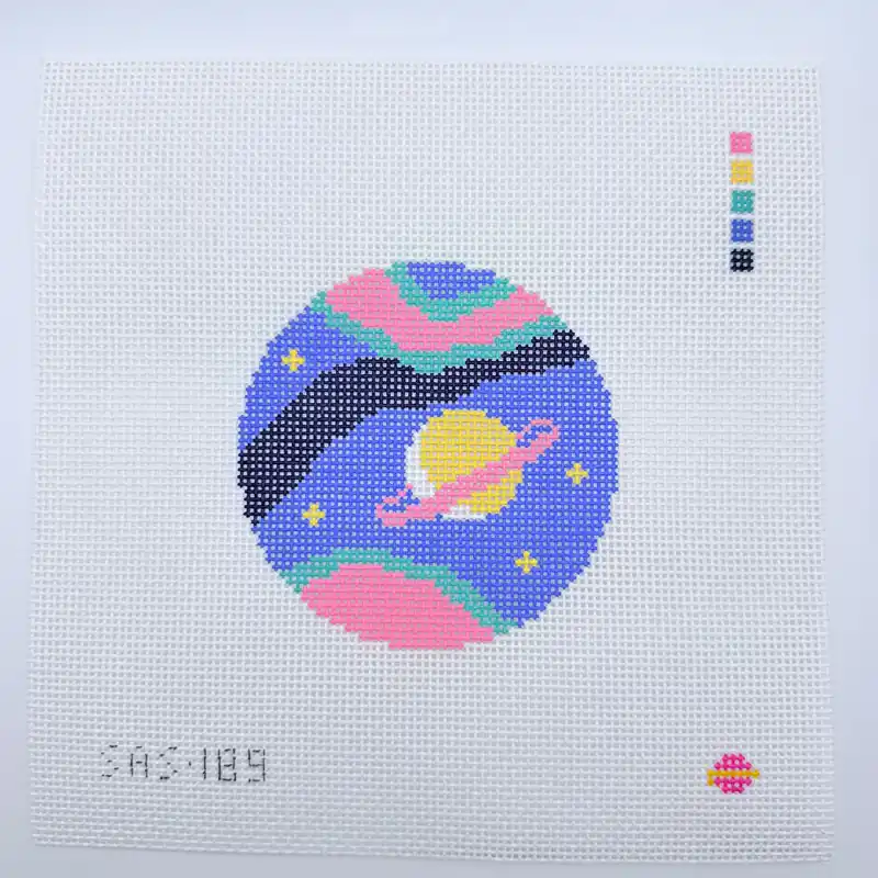 Viral Saturn Round Canvas