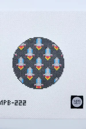 Holiday Sale Rocketship Round Canvas