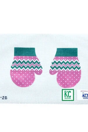 Pink and Green Cardigan Mittens Limited Edition