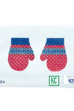 Flash Sale Blue and Red Cardigan Mittens