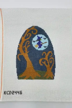 Professional Grade Flying Witch and Tree Canvas